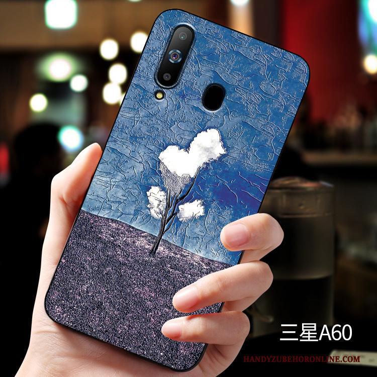 Samsung Galaxy A60 Reliëf Hoesje Telefoon Ster Blauw Siliconen Bescherming Anti-fall