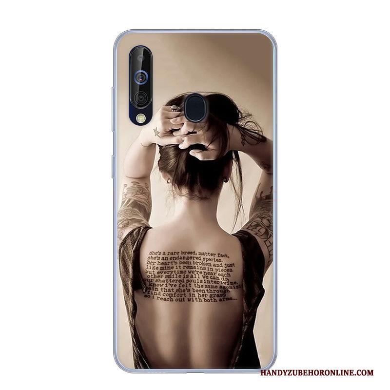 Samsung Galaxy A60 Siliconen Spotprent Zacht Hoes Anti-fall Groen Hoesje Telefoon