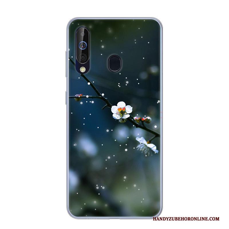 Samsung Galaxy A60 Siliconen Spotprent Zacht Hoes Anti-fall Groen Hoesje Telefoon