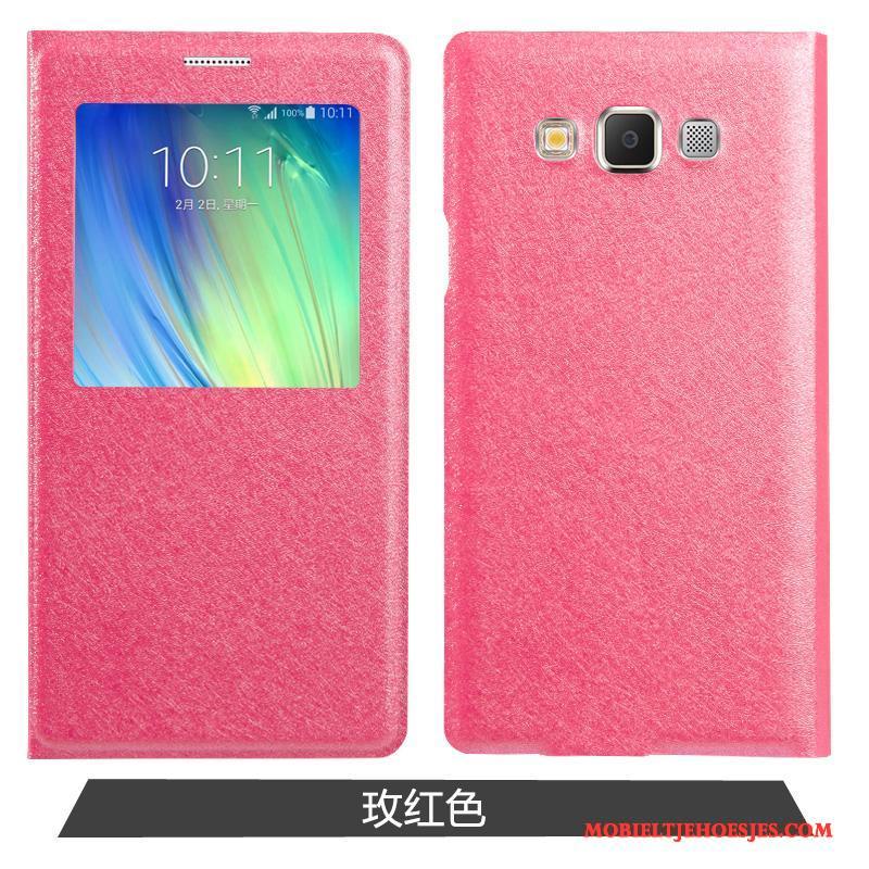 Samsung Galaxy A7 2015 Bescherming Hoesje Telefoon Folio Anti-fall Ster Roze