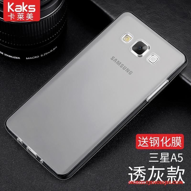 Samsung Galaxy A7 2015 Hoesje Doorzichtig Siliconen Lichte En Dun Hoes Roze Ster Bescherming