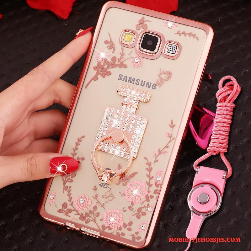 Samsung Galaxy A7 2015 Hoesje Rose Goud Bescherming Anti-fall Ster Zacht Hoes Siliconen