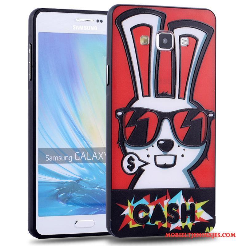 Samsung Galaxy A7 2015 Metaal Hoesje Telefoon Mooie Hard Trend Groen Spotprent