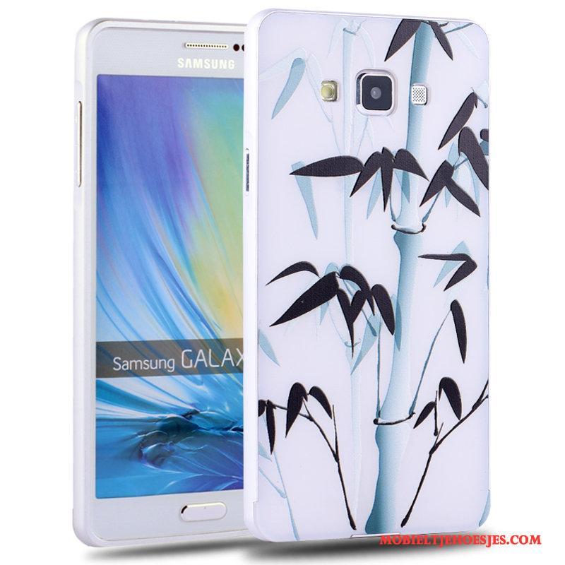 Samsung Galaxy A7 2015 Metaal Hoesje Telefoon Mooie Hard Trend Groen Spotprent