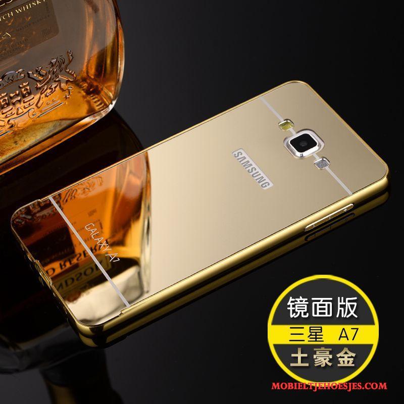 Samsung Galaxy A7 2015 Omlijsting Ster Bescherming Mobiele Telefoon Hoes Goud Hoesje Telefoon