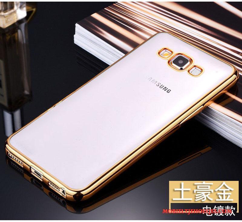 Samsung Galaxy A7 2015 Ster Anti-fall Hoesje Telefoon Zacht Siliconen Goud Bescherming