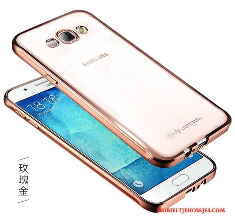 Samsung Galaxy A7 2015 Ster Anti-fall Zacht Siliconen Doorzichtig Zilver Hoesje Telefoon