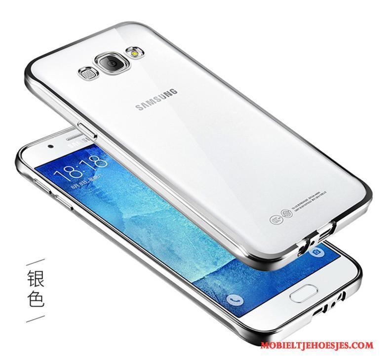 Samsung Galaxy A7 2015 Ster Anti-fall Zacht Siliconen Doorzichtig Zilver Hoesje Telefoon