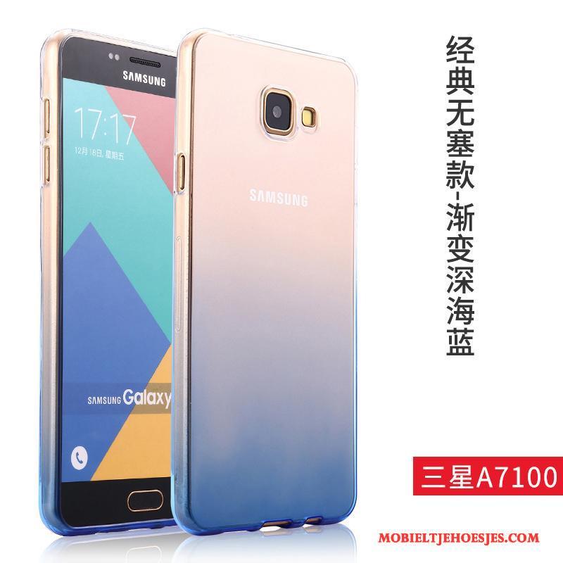 Samsung Galaxy A7 2016 Blauw Bescherming Doorzichtig Siliconen Hoesje Telefoon Zacht Ster