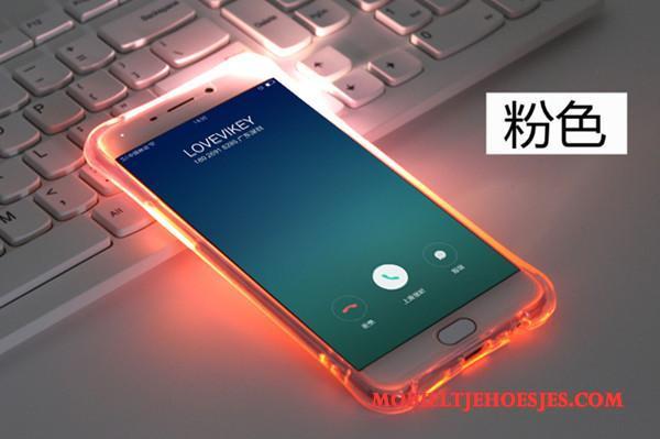 Samsung Galaxy A7 2016 Hoesje Roze Bescherming Ster Doorzichtig Siliconen Anti-fall