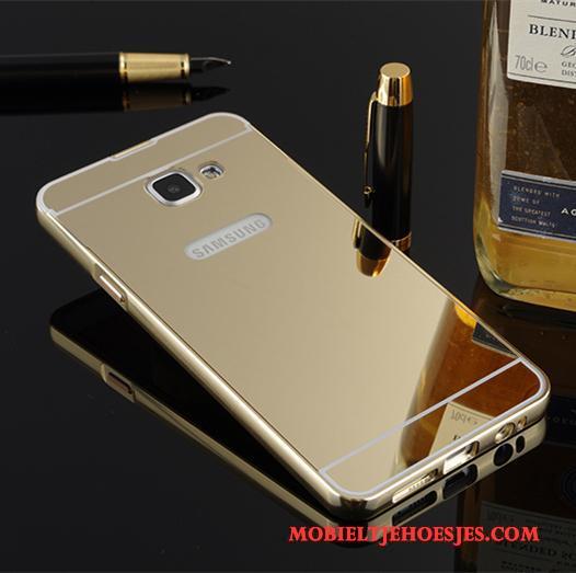 Samsung Galaxy A7 2016 Metaal Hoesje Telefoon Dun Anti-fall Rose Goud Bescherming Ster