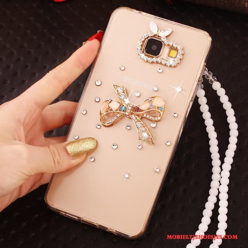 Samsung Galaxy A7 2016 Siliconen Hoesje Telefoon Kleur Met Strass Ster Parel