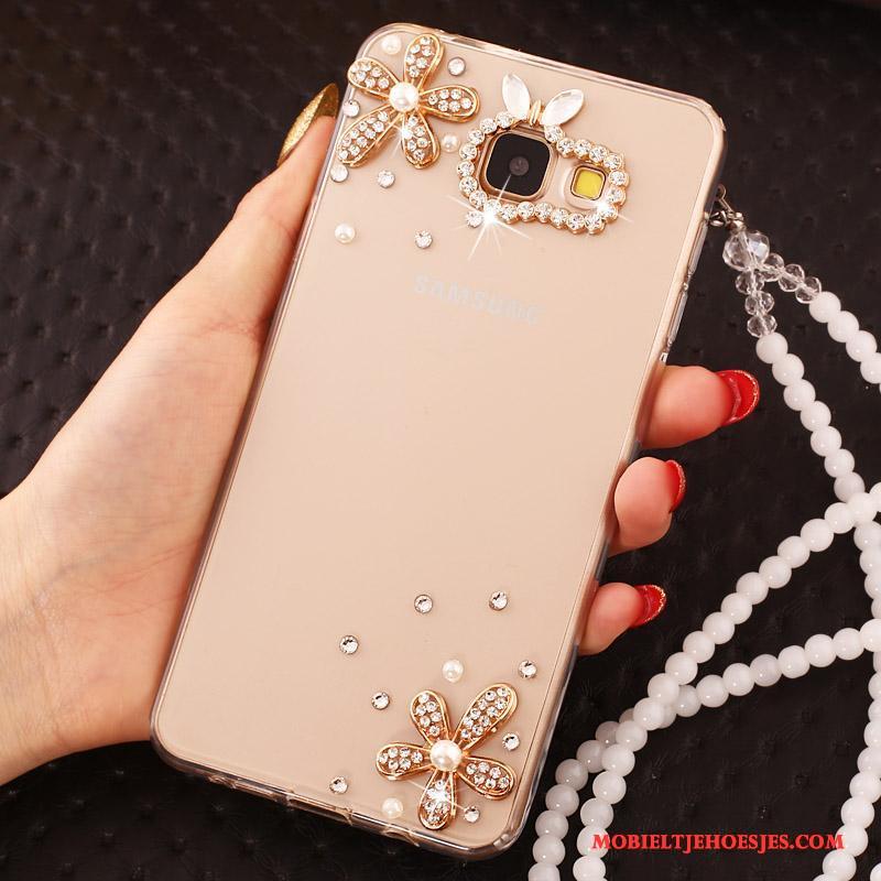 Samsung Galaxy A7 2016 Siliconen Hoesje Telefoon Kleur Met Strass Ster Parel