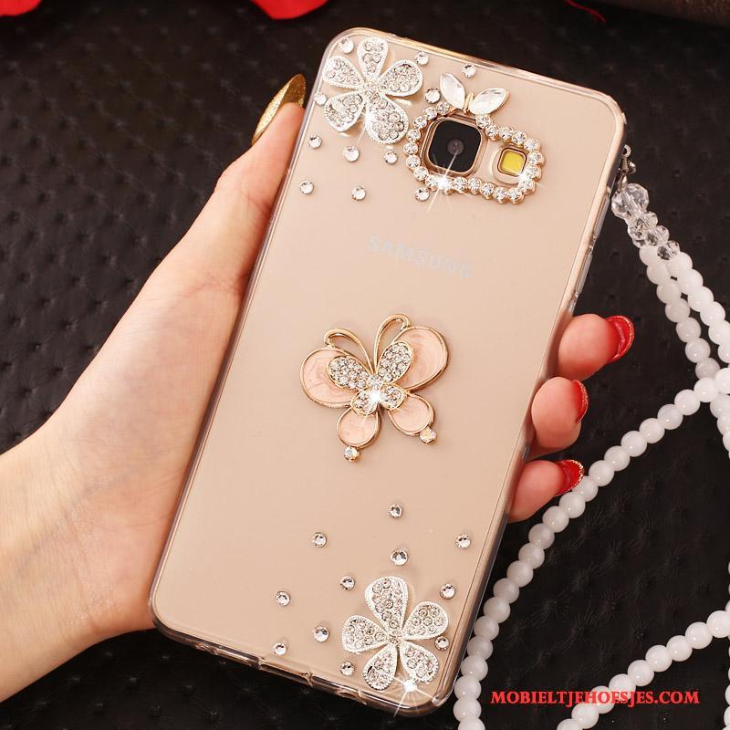 Samsung Galaxy A7 2016 Siliconen Hoesje Telefoon Kleur Met Strass Ster Parel