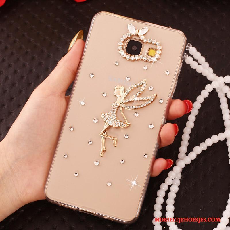 Samsung Galaxy A7 2016 Siliconen Hoesje Telefoon Kleur Met Strass Ster Parel