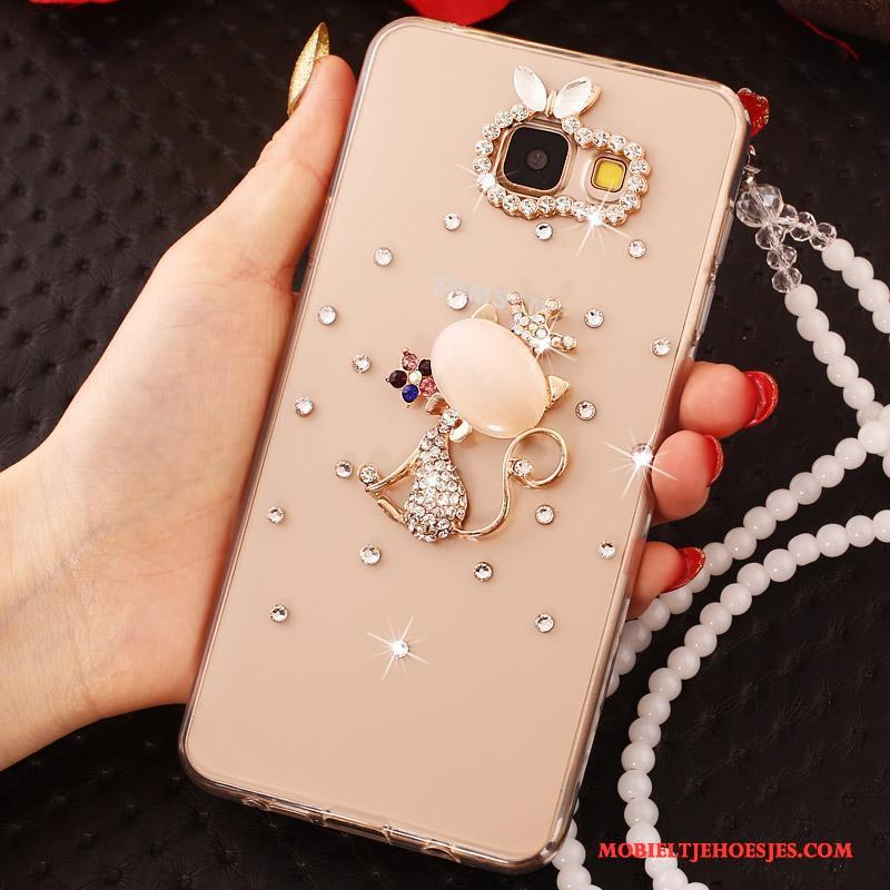 Samsung Galaxy A7 2016 Siliconen Hoesje Telefoon Kleur Met Strass Ster Parel