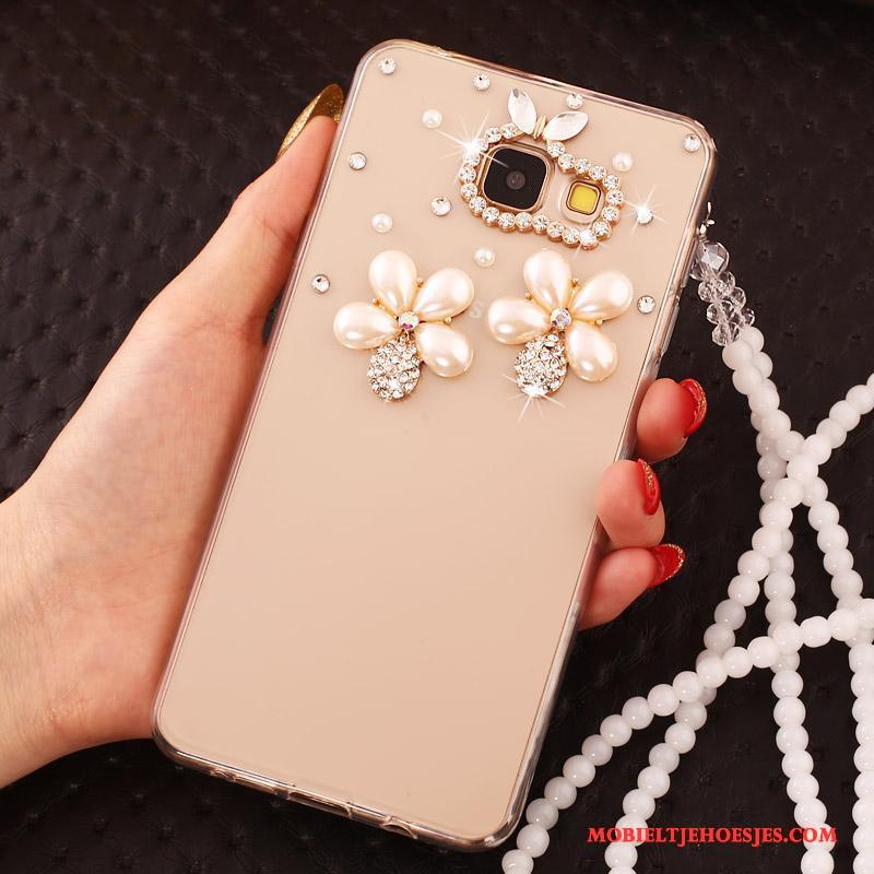 Samsung Galaxy A7 2016 Siliconen Hoesje Telefoon Kleur Met Strass Ster Parel