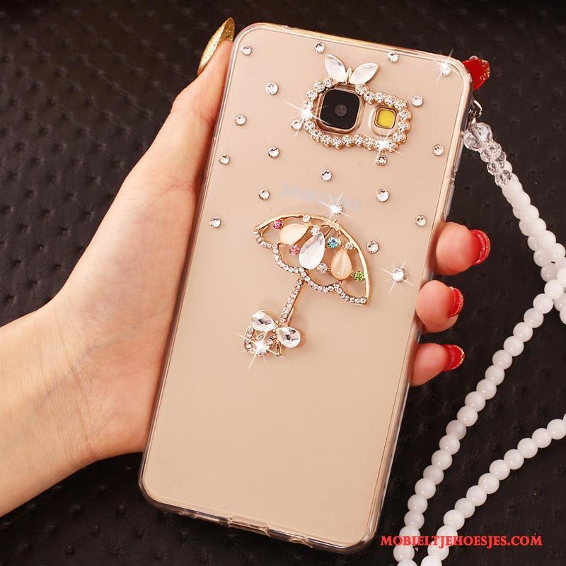 Samsung Galaxy A7 2016 Siliconen Hoesje Telefoon Kleur Met Strass Ster Parel