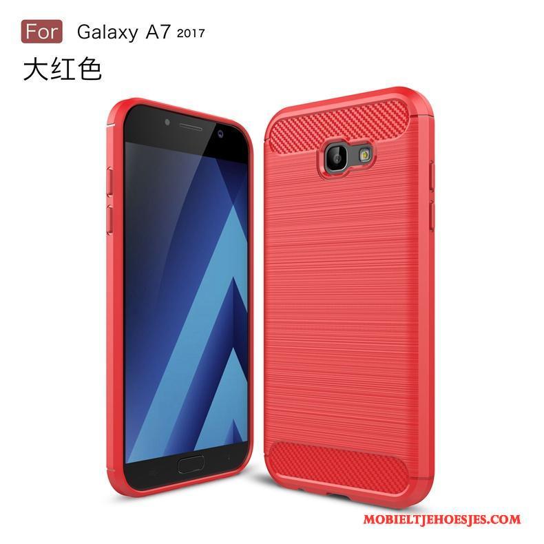 Samsung Galaxy A7 2017 Bescherming Anti-fall Hoesje Telefoon Fiber Zwart Ster Spotprent