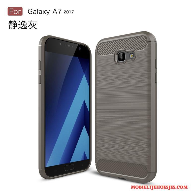 Samsung Galaxy A7 2017 Bescherming Anti-fall Hoesje Telefoon Fiber Zwart Ster Spotprent