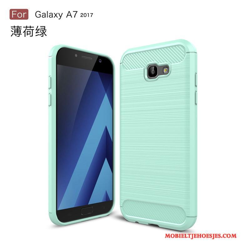 Samsung Galaxy A7 2017 Bescherming Anti-fall Hoesje Telefoon Fiber Zwart Ster Spotprent