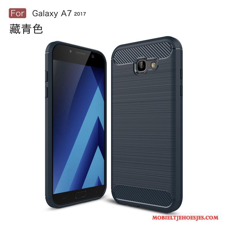 Samsung Galaxy A7 2017 Bescherming Anti-fall Hoesje Telefoon Fiber Zwart Ster Spotprent