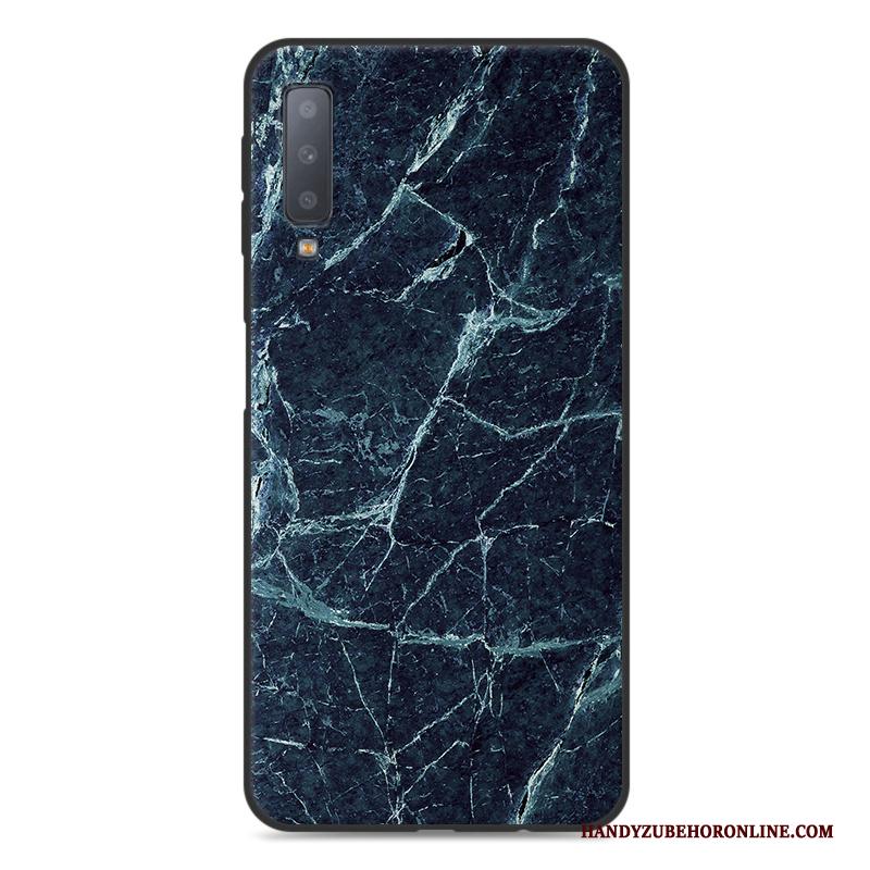 Samsung Galaxy A7 2018 Hoesje Blauw Bescherming Geschilderd Hoes Persoonlijk Ster Patroon