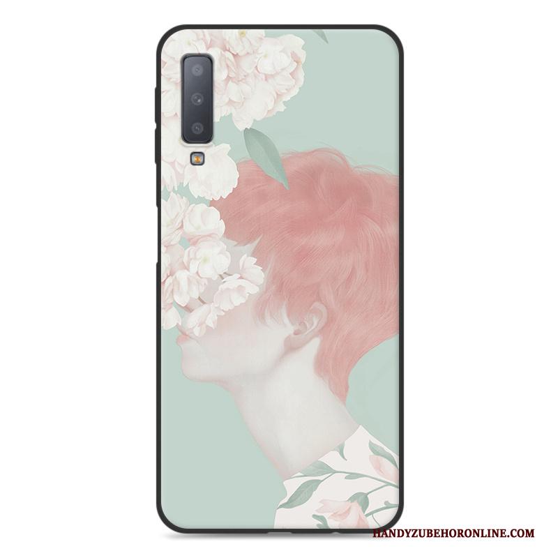 Samsung Galaxy A7 2018 Hoesje Telefoon Ster Kunst Hanger Vers Groen Mini