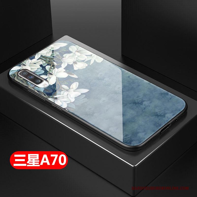 Samsung Galaxy A70 Anti-fall Hoesje Telefoon Hard Chinese Stijl Glas Zacht Siliconen