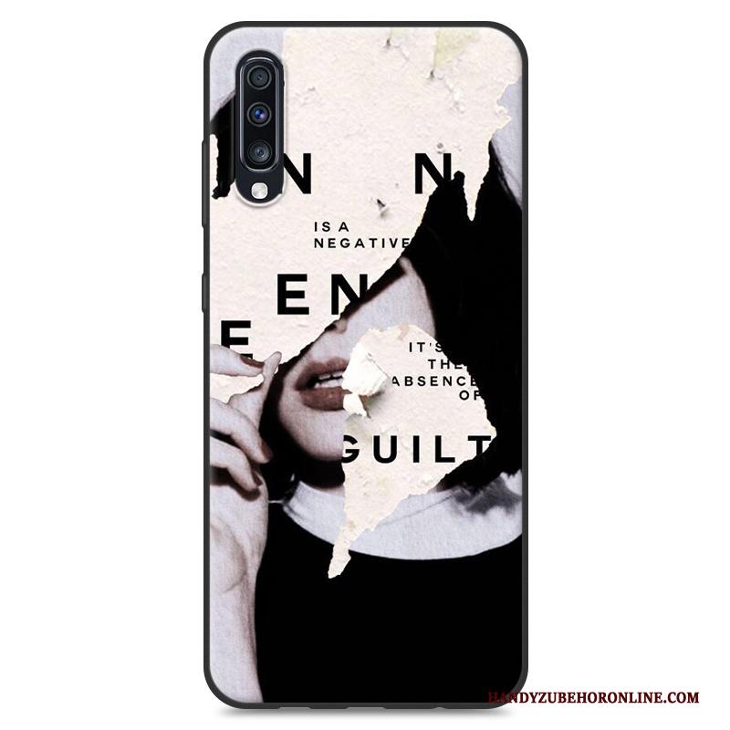 Samsung Galaxy A70 Anti-fall Hoesje Telefoon Rood Schrobben Zacht Ster Siliconen