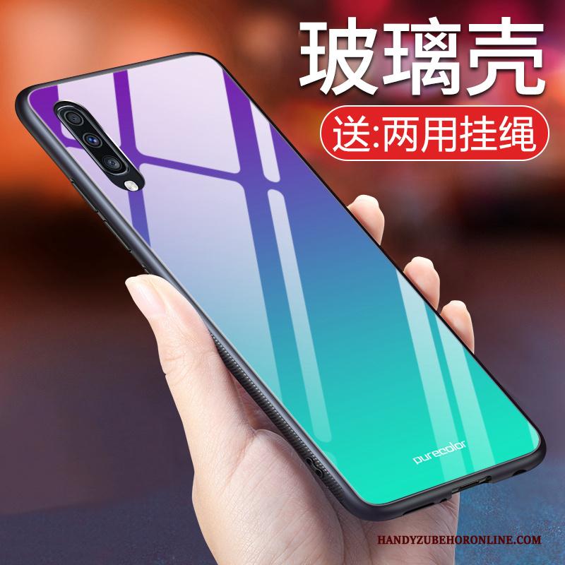 Samsung Galaxy A70 Anti-fall Trend Purper Glas Achterklep Ster Hoesje