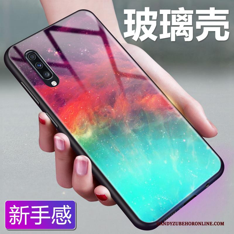 Samsung Galaxy A70 Bescherming Eenvoudige Effen Kleur Hoesje Roze Telefoon Sterrenhemel