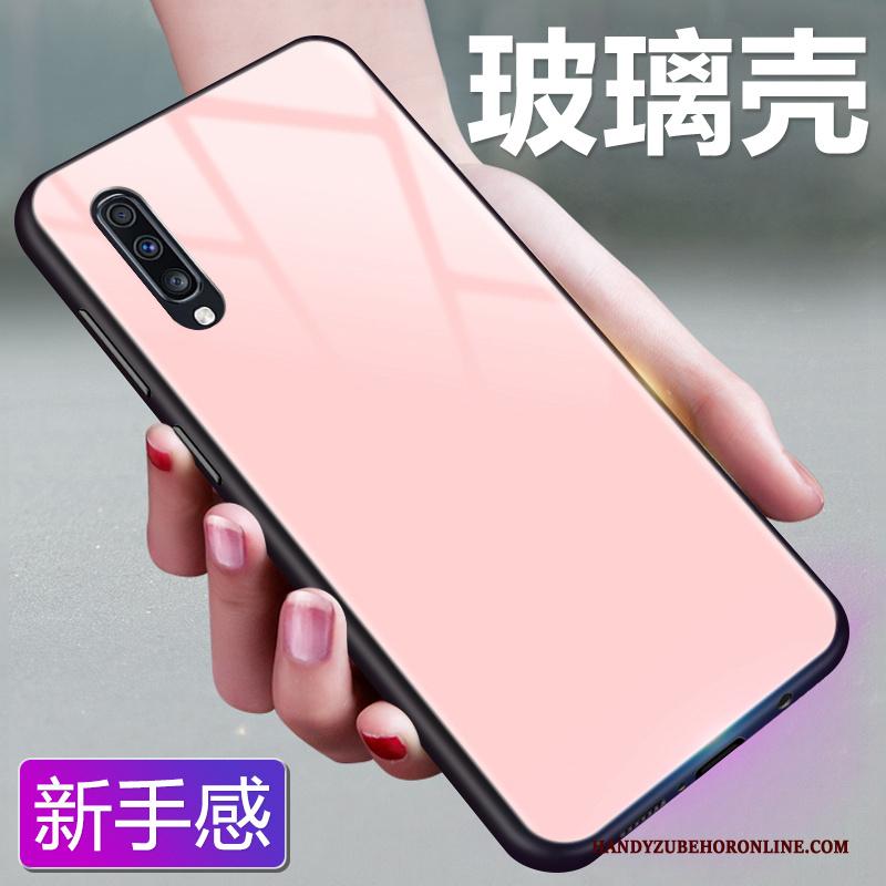 Samsung Galaxy A70 Bescherming Eenvoudige Effen Kleur Hoesje Roze Telefoon Sterrenhemel