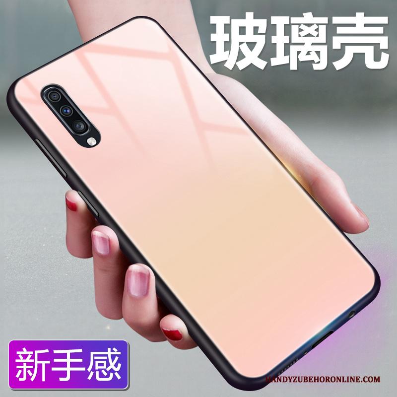 Samsung Galaxy A70 Bescherming Eenvoudige Effen Kleur Hoesje Roze Telefoon Sterrenhemel