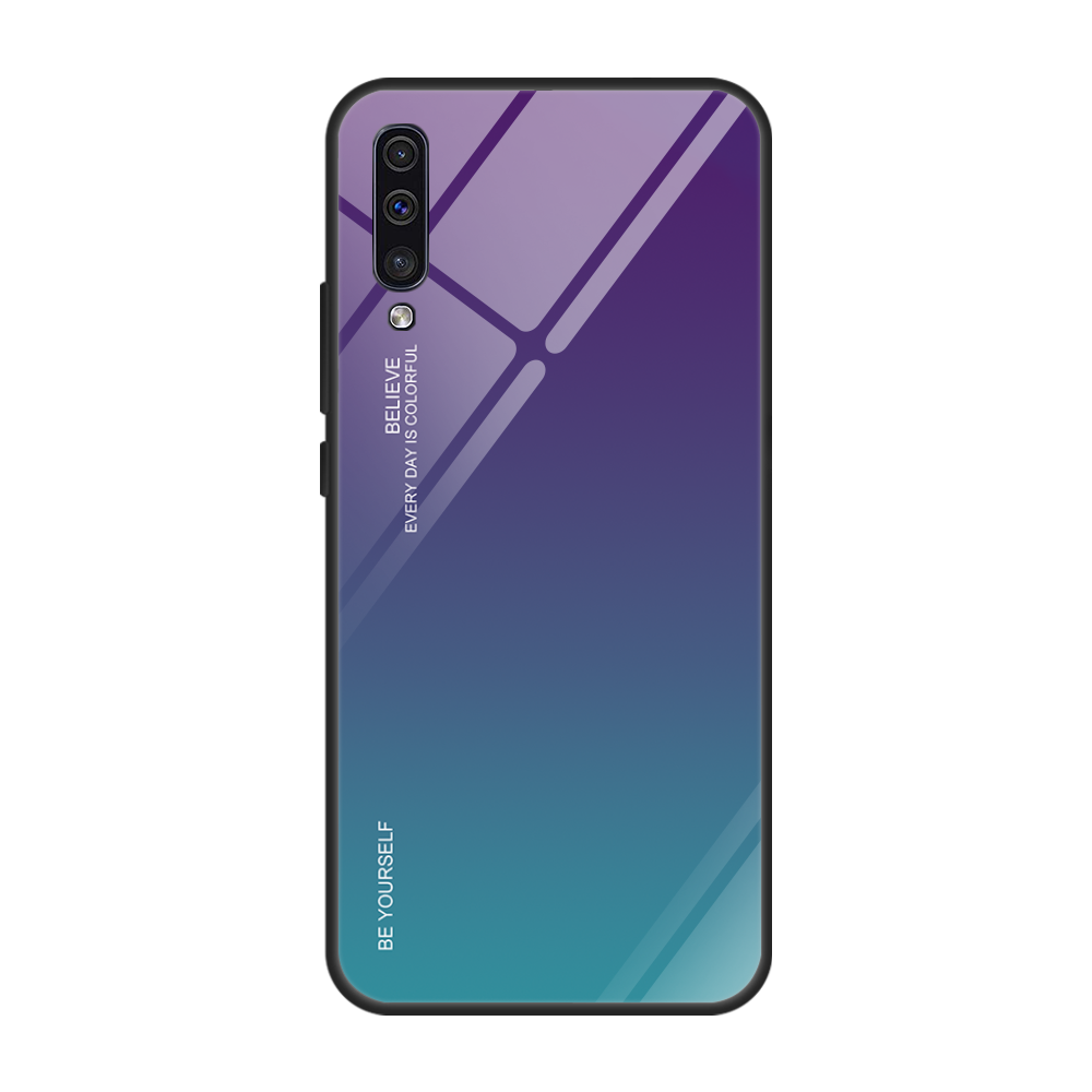 Samsung Galaxy A70 Hoes Hoesje All Inclusive Groen Kleurverloop Anti-fall Ster