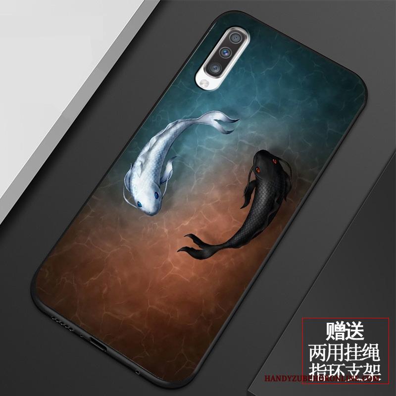 Samsung Galaxy A70 Hoesje Chinese Stijl All Inclusive Persoonlijk Ster Anti-fall Blauw Zacht