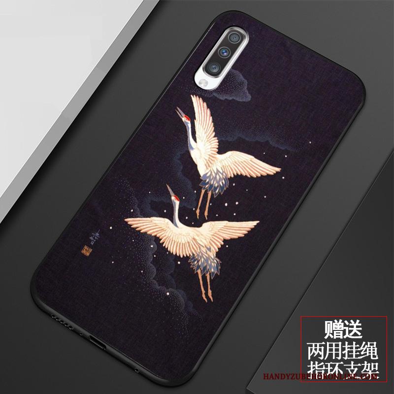 Samsung Galaxy A70 Hoesje Chinese Stijl All Inclusive Persoonlijk Ster Anti-fall Blauw Zacht