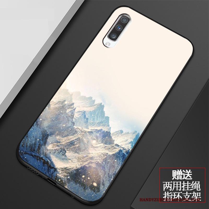 Samsung Galaxy A70 Hoesje Chinese Stijl All Inclusive Persoonlijk Ster Anti-fall Blauw Zacht