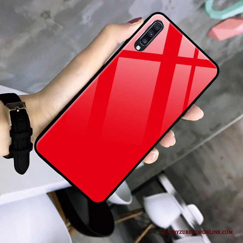 Samsung Galaxy A70 Hoesje Geel Net Red Ster Bescherming Eenvoudige Glas Hoes