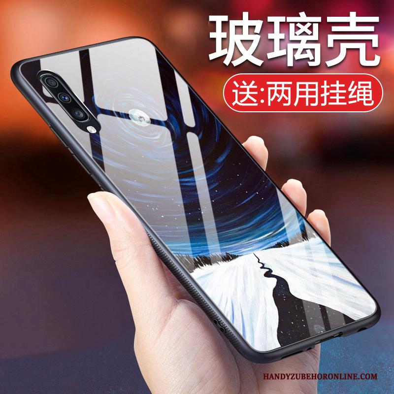 Samsung Galaxy A70 Hoesje Telefoon Bescherming Sterrenhemel Glas Persoonlijk Zwart