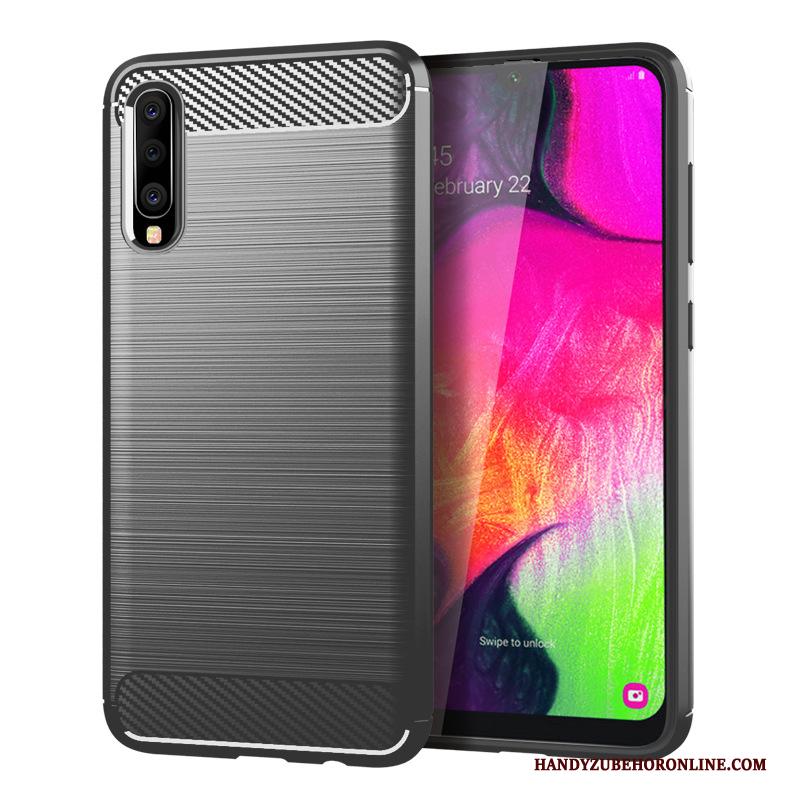 Samsung Galaxy A70 Hoesje Telefoon Grijs Patroon Siliconen Anti-fall Ster Zijde