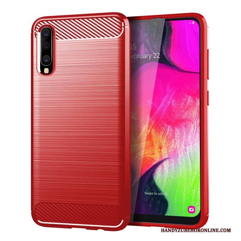 Samsung Galaxy A70 Hoesje Telefoon Grijs Patroon Siliconen Anti-fall Ster Zijde