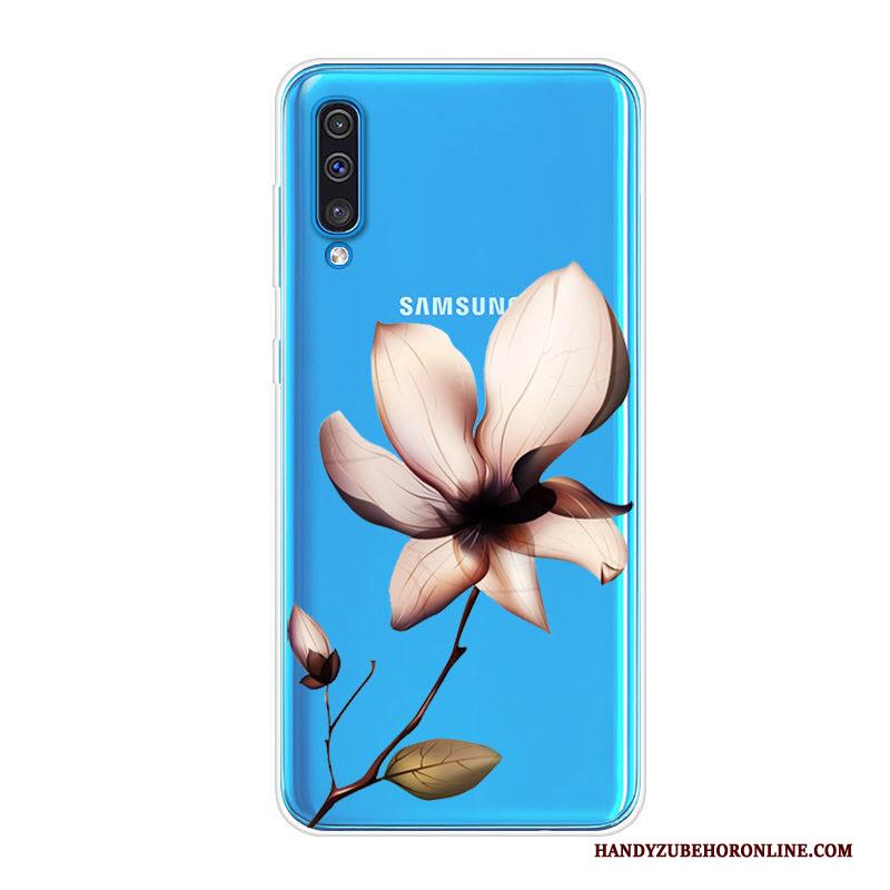 Samsung Galaxy A70 Spotprent Siliconen Hoesje Telefoon Zacht All Inclusive Blauw Trend
