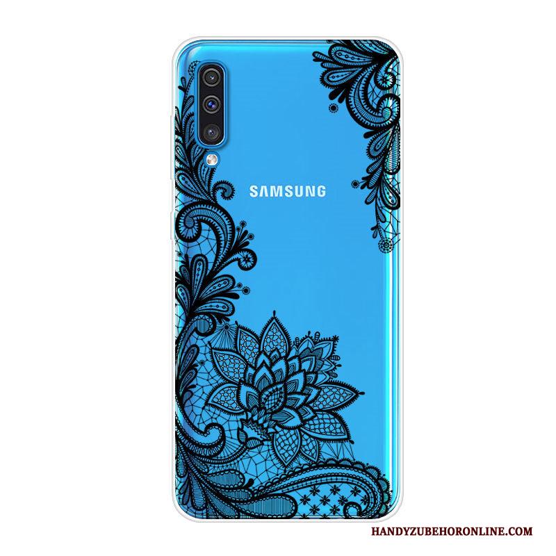 Samsung Galaxy A70 Spotprent Siliconen Hoesje Telefoon Zacht All Inclusive Blauw Trend