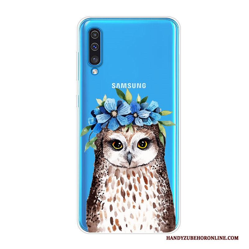 Samsung Galaxy A70 Spotprent Siliconen Hoesje Telefoon Zacht All Inclusive Blauw Trend