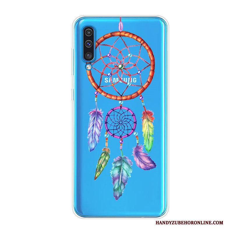 Samsung Galaxy A70 Spotprent Siliconen Hoesje Telefoon Zacht All Inclusive Blauw Trend