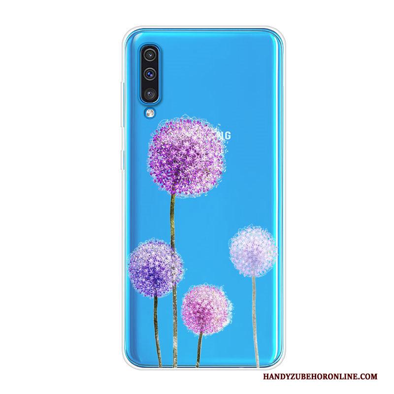 Samsung Galaxy A70 Spotprent Siliconen Hoesje Telefoon Zacht All Inclusive Blauw Trend