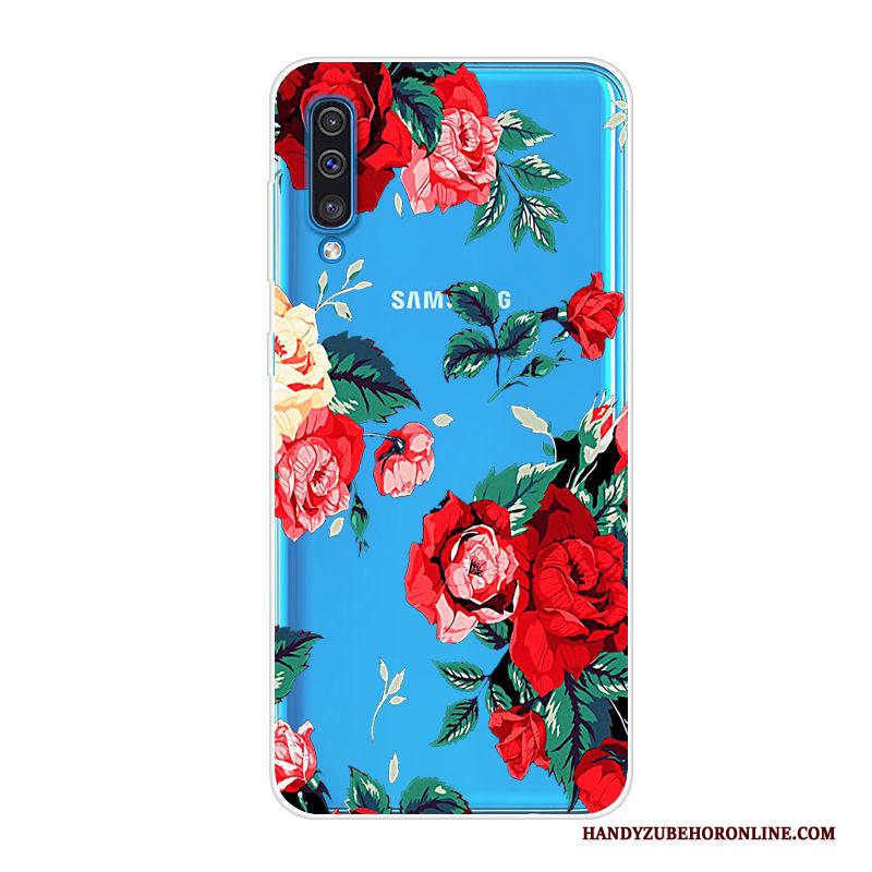 Samsung Galaxy A70 Spotprent Siliconen Hoesje Telefoon Zacht All Inclusive Blauw Trend