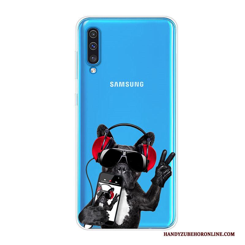 Samsung Galaxy A70 Spotprent Siliconen Hoesje Telefoon Zacht All Inclusive Blauw Trend