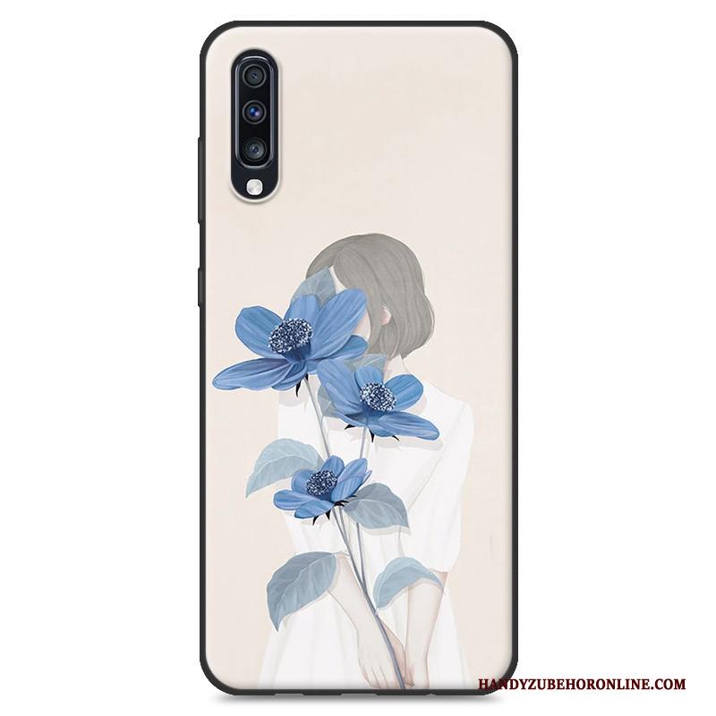 Samsung Galaxy A70 Ster Bescherming Hoes Hoesje Anti-fall Blauw Geschilderd